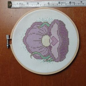 Oyster with Pearl Counted Cross Stitch